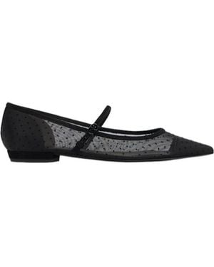 Tory Burch Mesh Mary Jane Flats - Black