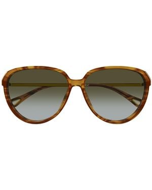 Chloé Chloé Eyewear Cat-Eye Frame Sunglasses - Green