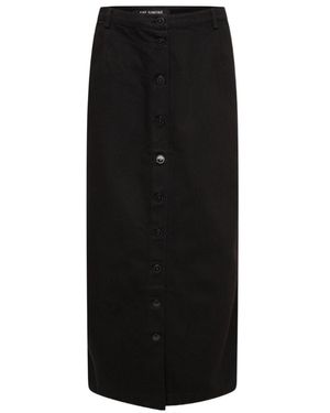 Raf Simons Logo Patch Buttoned-Up Denim Midi Skirt - Black