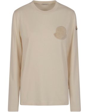 Moncler Long-Sleeved T-Shirt - Natural