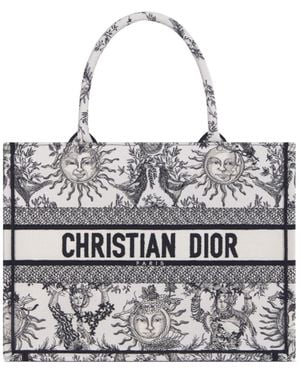 Dior Medium Book Tote Handbag - White