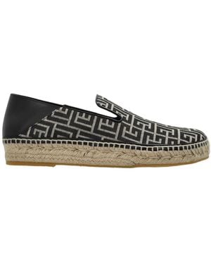 Balmain Monogram Slip-On Espadrilles - Black