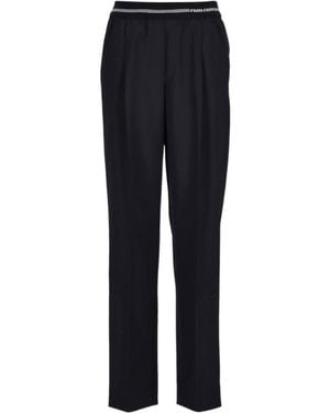 Miu Miu Elasticated Waistband Loose-Fit Trousers - Black