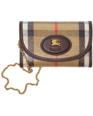 Burberry Highlands Check Chain Wallet - White