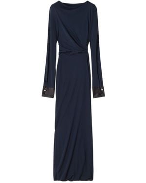 Lanvin Dark Long Sleeve Maxi Dress - Blue