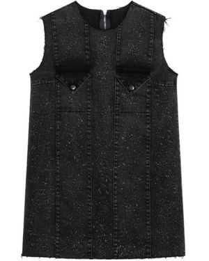 NAMACHEKO Seam-Detailed Crewneck Mini Dress - Black