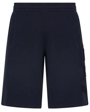 EA7 Logo-Embossed Bermuda Shorts - Blue
