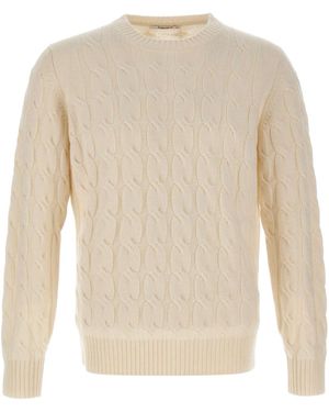 Kangra Cashmere Kangra Cable-Knit Crew-Neck Knitted Jumper - White