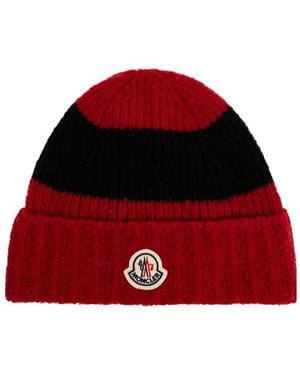 Moncler Ribbed Knit Hat - Red