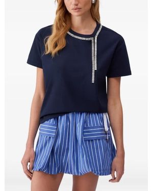 Liu Jo Rhinestone-Embellishment T-Shirt - Blue