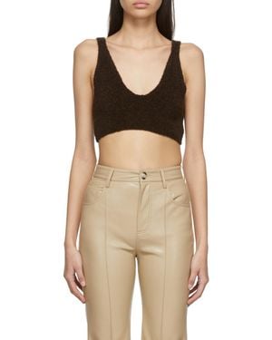 Nanushka Zosia Bouclé Bralette Top - Black