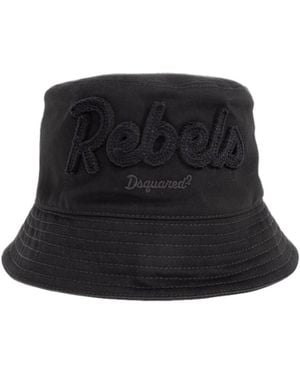 DSquared² Logo Embroidered Hat - Black