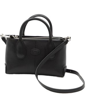 Tod's Logo Embossed Mini Tote Bag - Black