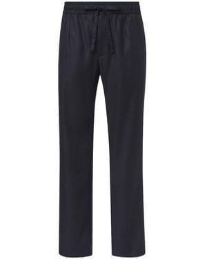 Dolce & Gabbana Virgin Wool Straight Pants - Blue