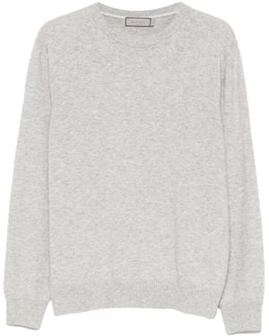 Canali Crew-Neck Long-Sleeve Jumper - White