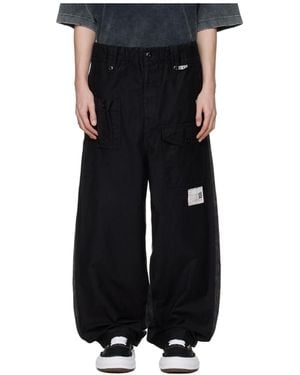 Maison Mihara Yasuhiro Sweat Trousers Combined Cargo Trousers - Black