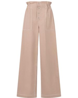 Marni Gabardine Pants With Paperbag Waist - Natural
