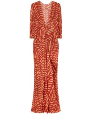 Johanna Ortiz Sensory Tapestry Tunic Maxi Dress - Red