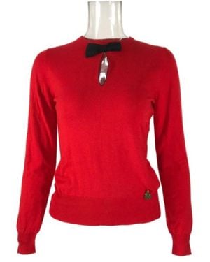 Moschino Round-Collar And Long-Sleeved Jumper - Red