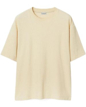 Burberry Equestrian Knight Printed Crewneck T-Shirt - Natural