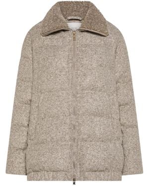 Seventy Shearling-Collar Quilted Coat - Natural