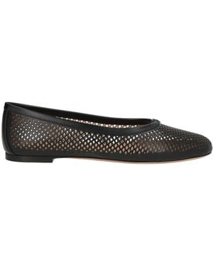Chloé Leather Cut-Out Ballet Flats - Black