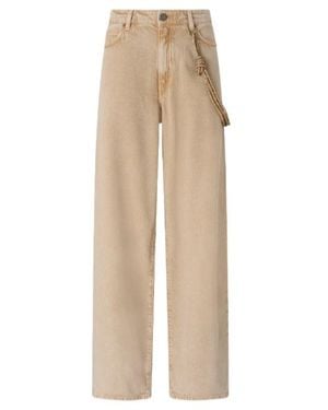 Pinko Chain Detail Straight-Leg Jeans - Natural