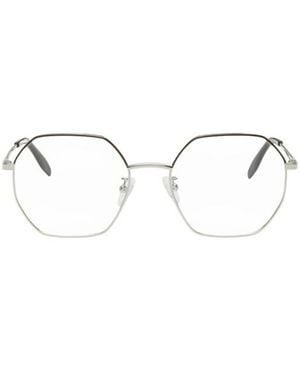 McQueen Eyewear Hexagon Frame Glasses - White