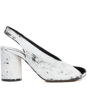 MM6 by Maison Margiela Peep Toe Slingback Sandals - White