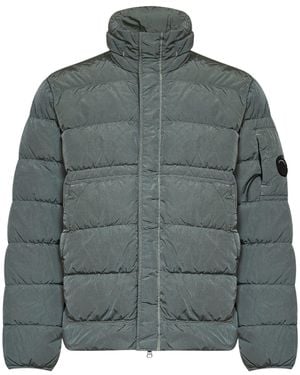 C.P. Company Long-Sleeved Quilted Cotton Coat - Green