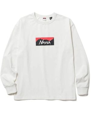 NANGA Box Logo Long-Sleeve T-Shirt - White