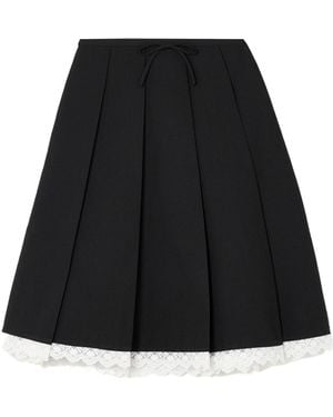 ShuShu/Tong Lace-Trimmed Midi Skirt - Black