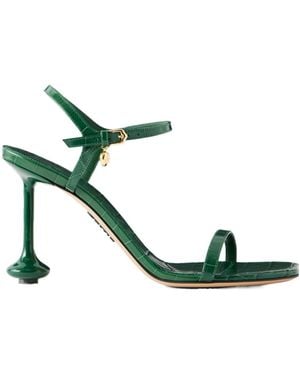 Loewe Toy Croc-Effect Leather Sandals - Green