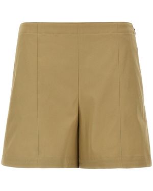 Theory High Waist Stretch Shorts - Natural