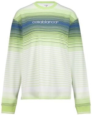 CASABLANCA Gradient Striped Long Sleeved T-Shirt - Green