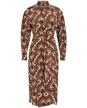 Weekend by Maxmara Printed Silk-Chiffon Dress - Brown