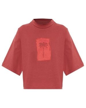 Palm Angels Short-Sleeved T-Shirt - Red