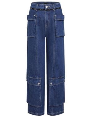 LIU REGALI Logo Overalls Jeans - Blue