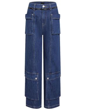 LIU REGALI Logo Overalls Jeans - Blue