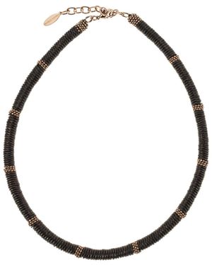 Brunello Cucinelli Bead Embellished Necklace - Metallic