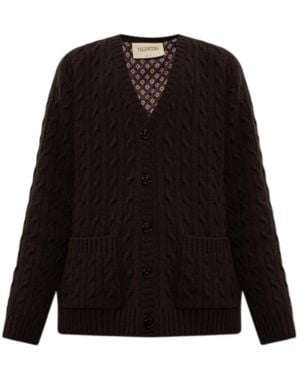 Valentino Long-Sleeved Cardigan - Black
