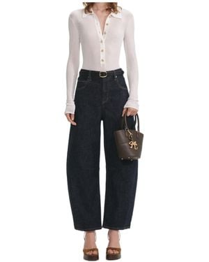 Self-Portrait Viscose Knit Bodysuit - Blue