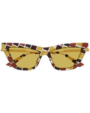 Bottega Veneta Eyewear Cat-Eye Frame Sunglasses - Yellow