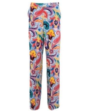Etro Floral-Print Trousers - Red