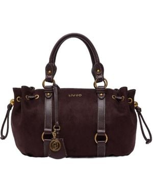 Liu Jo Small Logo-Plaque Top Handle Bag - Brown