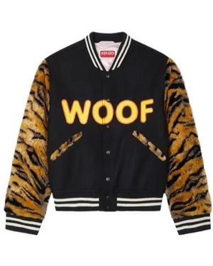 KENZO Tiger' Genderless Printed Varsity Jacket - Black