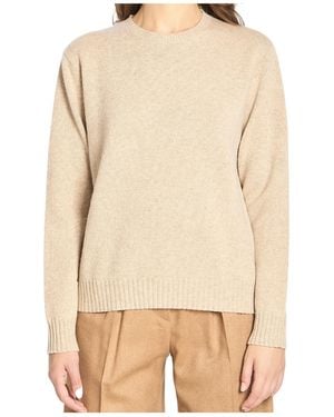 Max Mara Cinema Crewneck Knitted Jumper - Natural