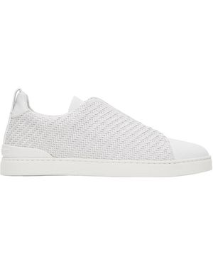 ZEGNA Triple Stitch Lace-Up Casual Trainers - White
