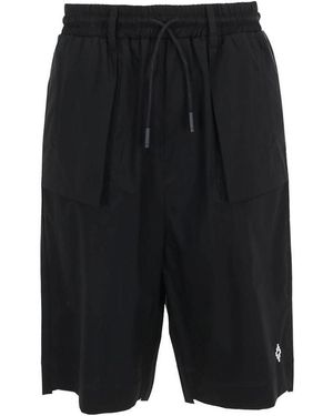 Marcelo Burlon Exposed-Pocket Bermuda Shorts - Black