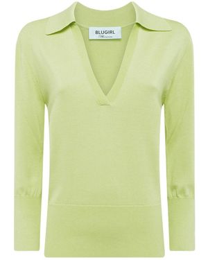 Blugirl Blumarine Knitted Polo Shirt - Green